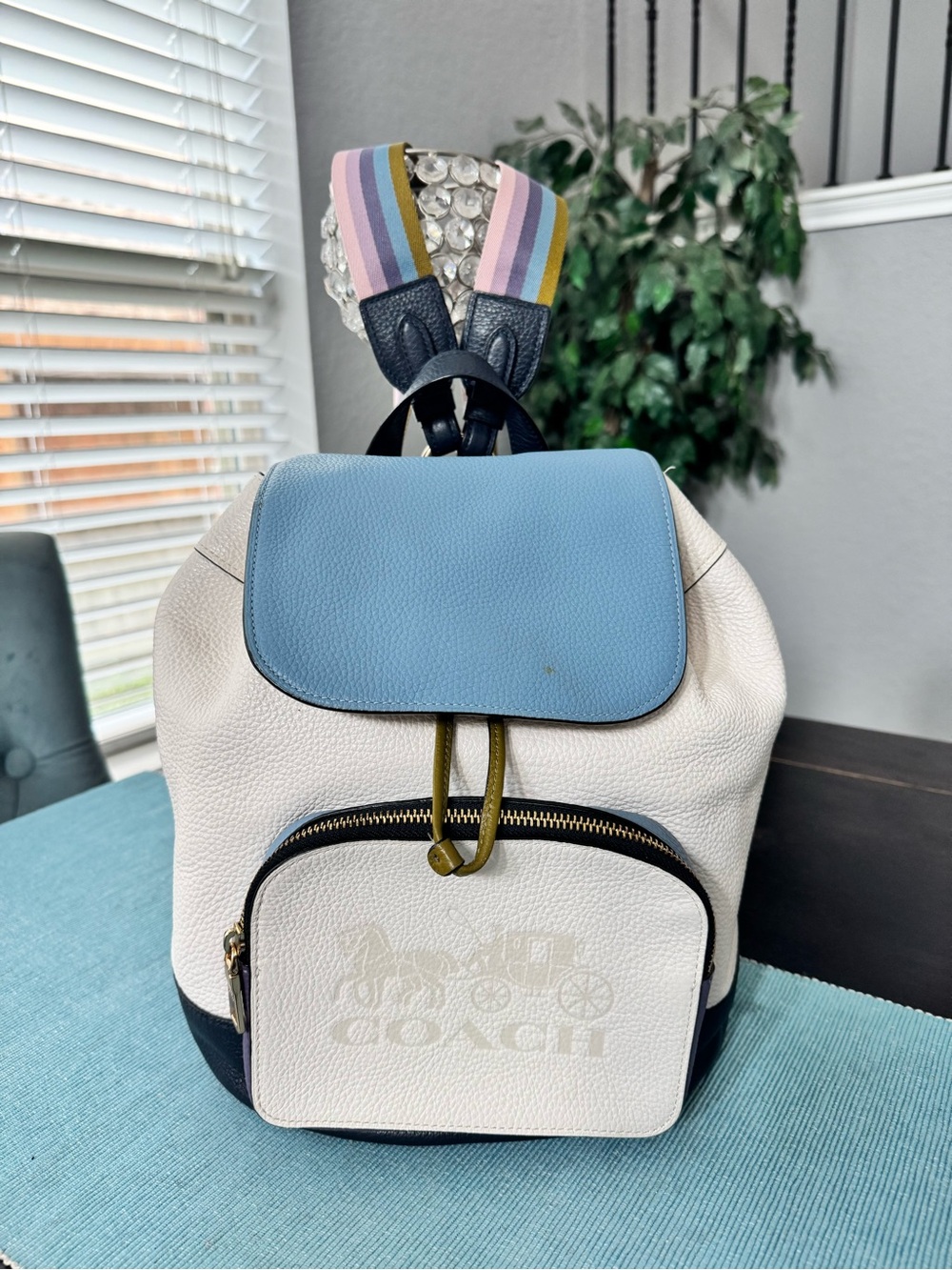 Coach Jes Colorblock Leather Backpack